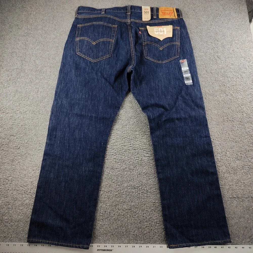Levis 501 Jeans Mens 40x30 Original Indigo Blue Button Fly Straight Leg NWT